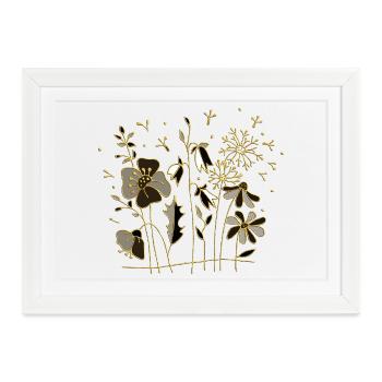Blumen - Gerahmtes Poster (37 × 27 cm) - Weiß - Vorne