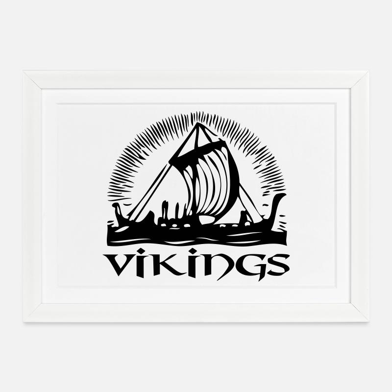 vikings - Gerahmtes Poster (37 × 27 cm) - Weiß