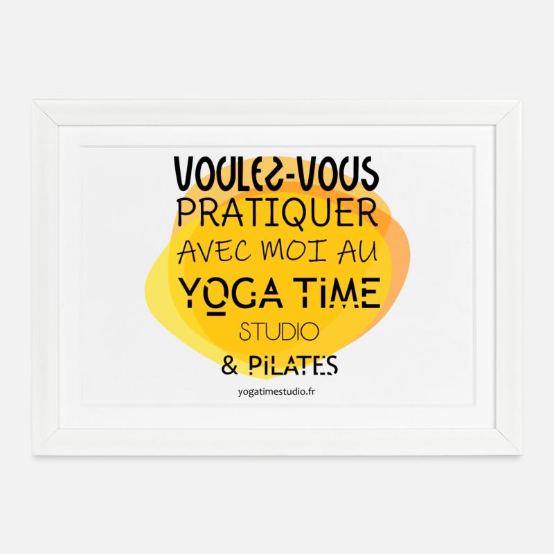 Yoga Time Studio & Pilates - Affiche encadrée (37 × 27 cm) - blanc