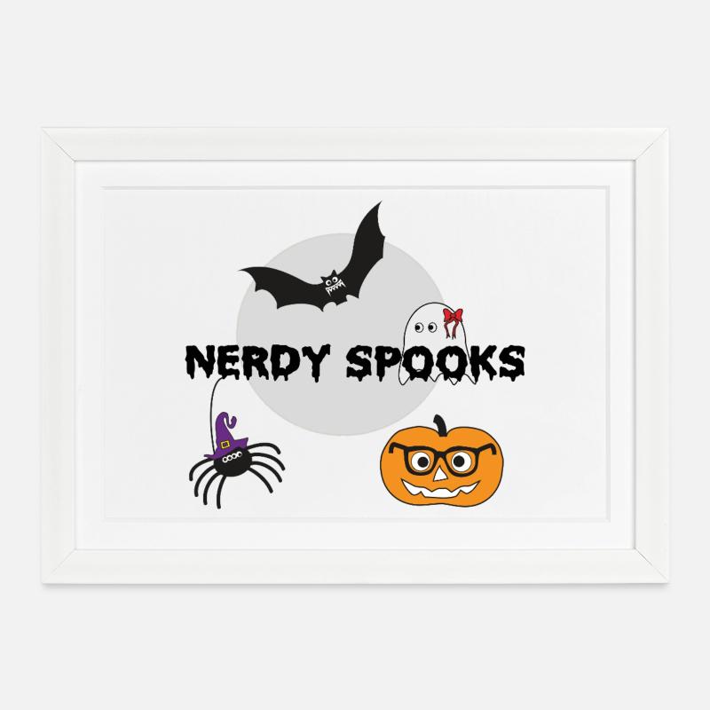 Nerdy Spooks - Framed poster (37 × 27 cm) - white