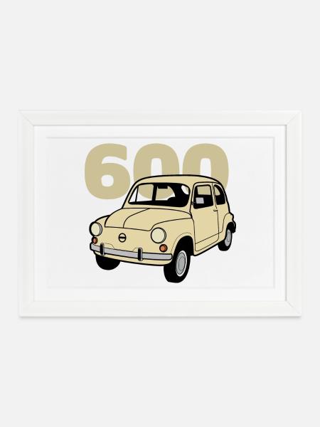 600 v2 beige - Gerahmtes Poster (37 × 27 cm) - Weiß