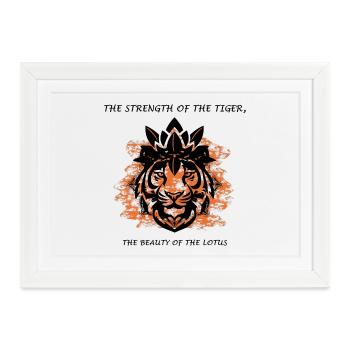 Tiger Lotus India - Framed poster (37 × 27 cm) - white - Front