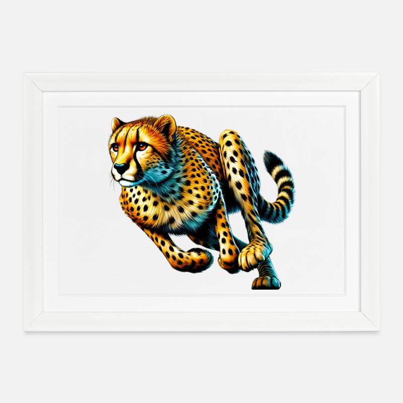 Cheetah - Framed poster (37 × 27 cm) - white