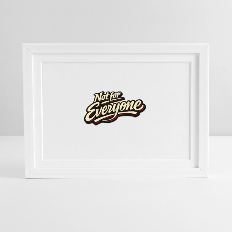 Not for Everyone Retro Script Tee Gerahmtes Poster (37 × 27 cm)
