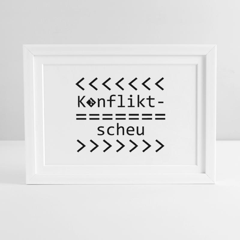 Conflict Aversion Git Nerd Shirt Framed poster (37 × 27 cm)