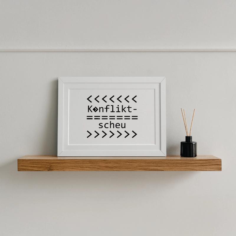 Conflict Aversion Git Nerd Shirt Framed poster (37 × 27 cm)
