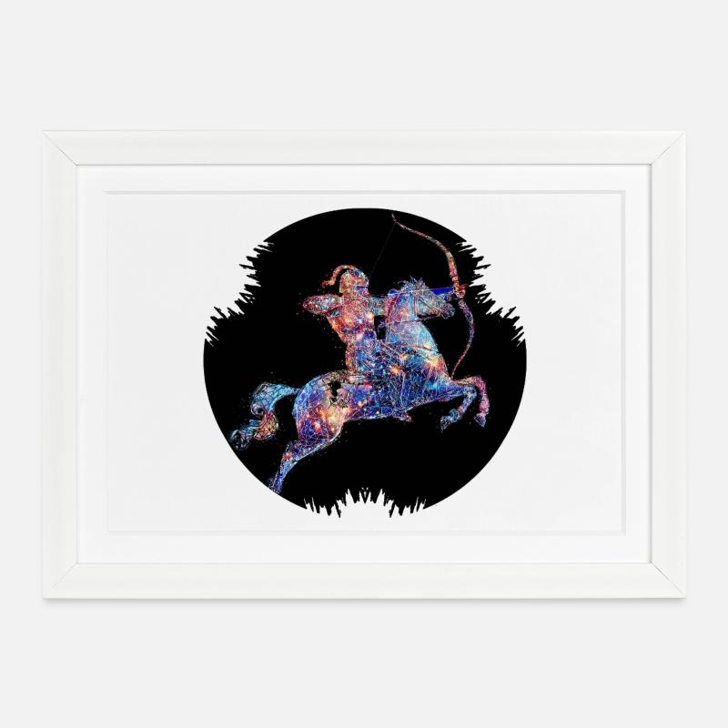 Geometric constellation Sagittarius - Framed poster (37 × 27 cm) - white