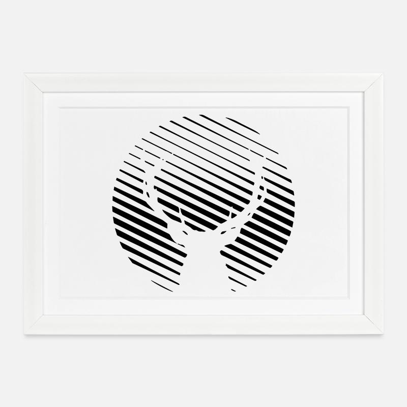 DEER - Framed poster (37 × 27 cm) - white