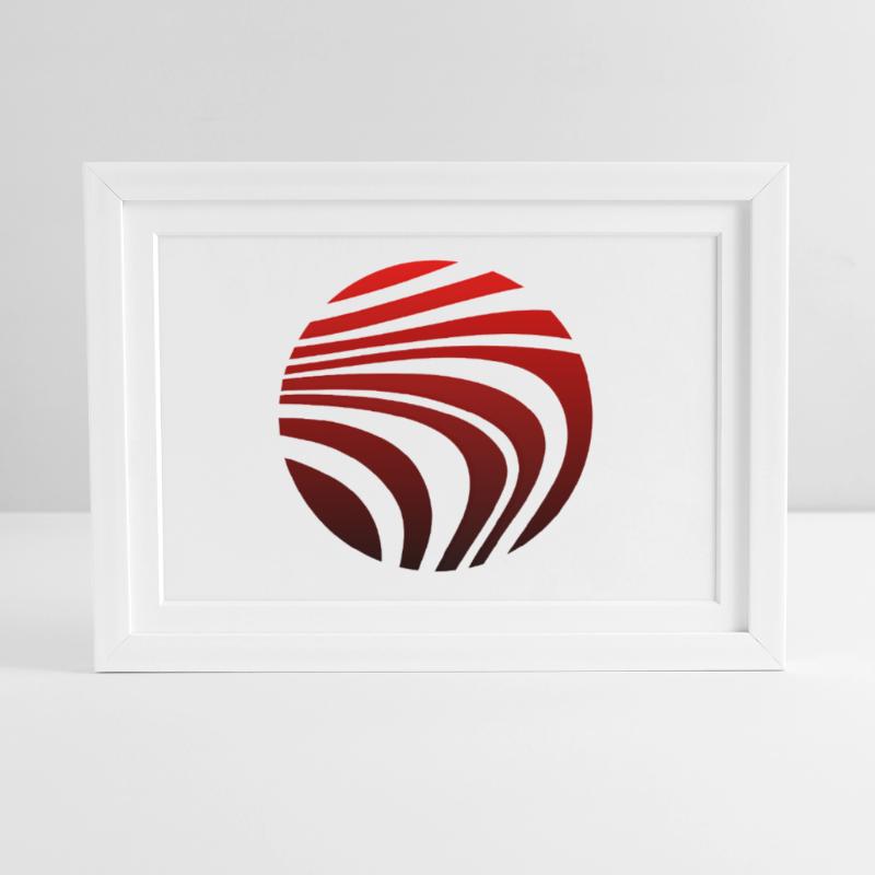 Psychedelic Pattern Red Black Gradient Framed poster (37 × 27 cm)