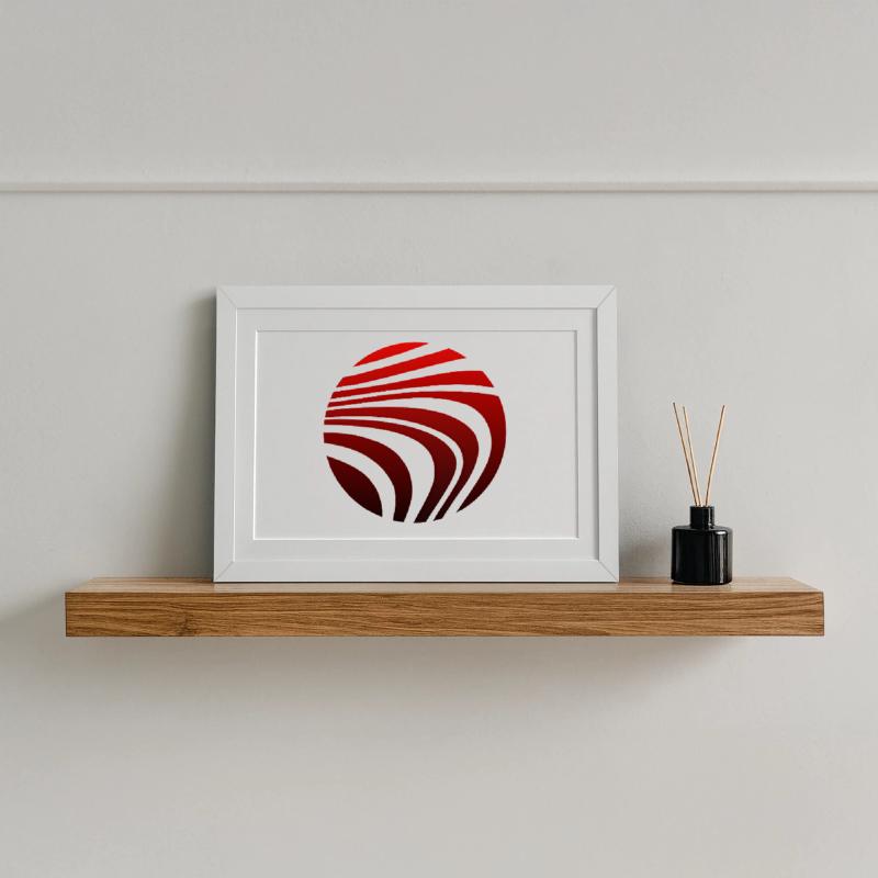 Psychedelic Pattern Red Black Gradient Framed poster (37 × 27 cm)