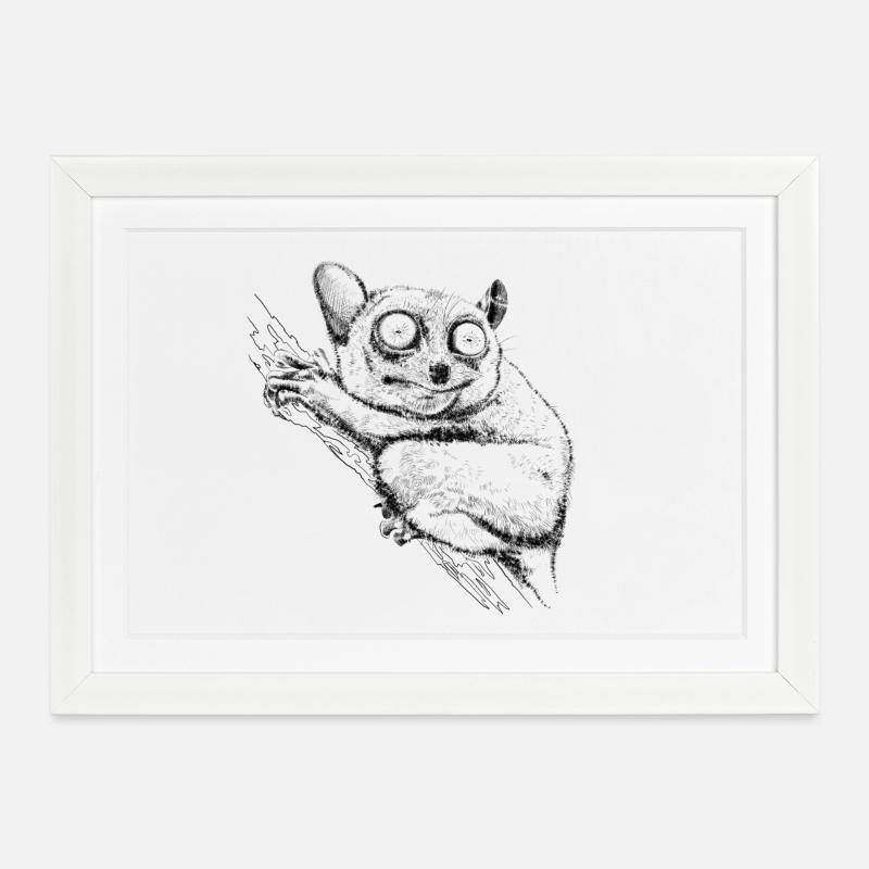 Tarsier - Framed poster (37 × 27 cm) - white