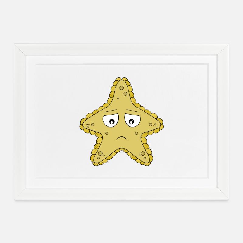 Trauriger Seestern - Gerahmtes Poster (37 × 27 cm) - Weiß
