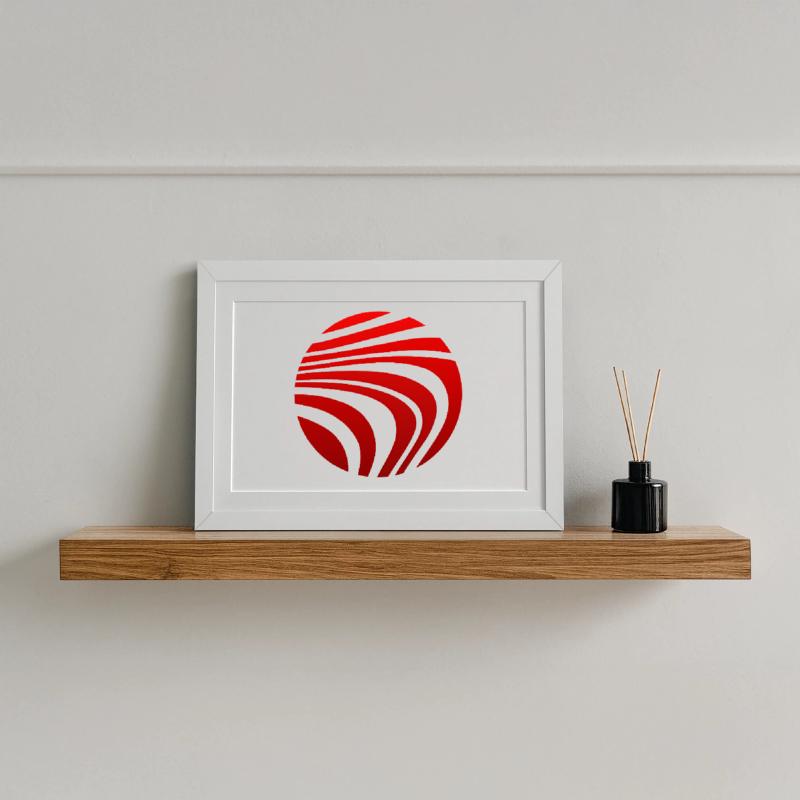 Psychedelic Pattern Red Gradient Framed poster (37 × 27 cm)