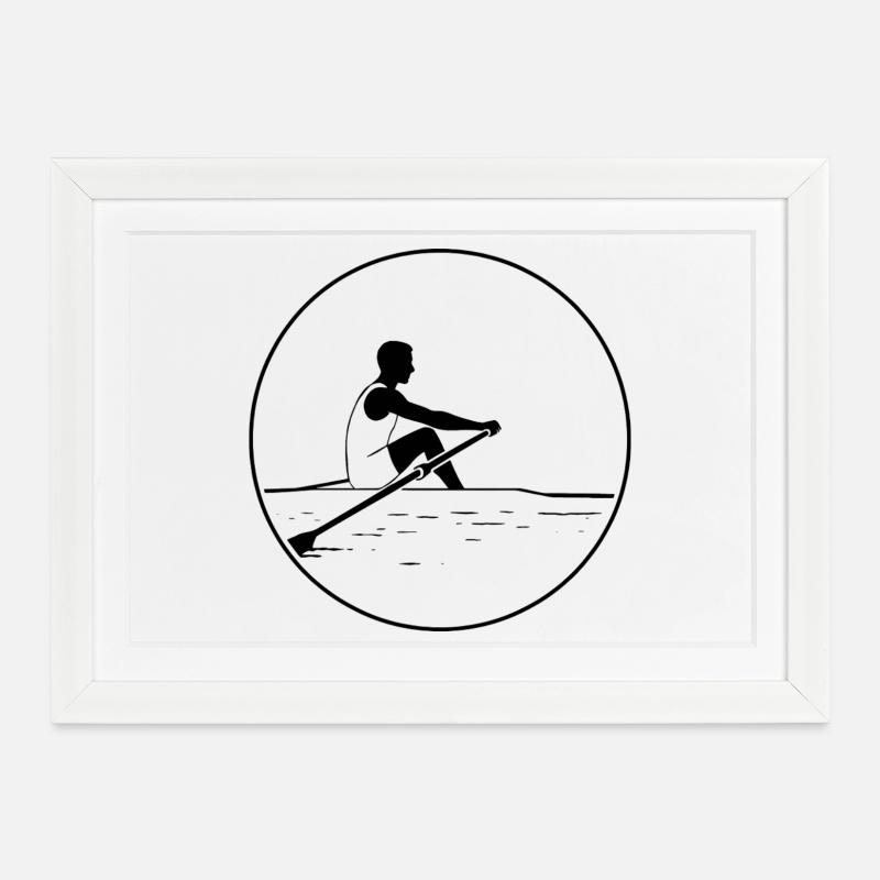 Un rameur - Affiche encadrée (37 × 27 cm) - blanc