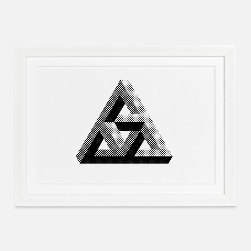 Illusions d’optique Design Triangle - Affiche encadrée (37 × 27 cm) - blanc