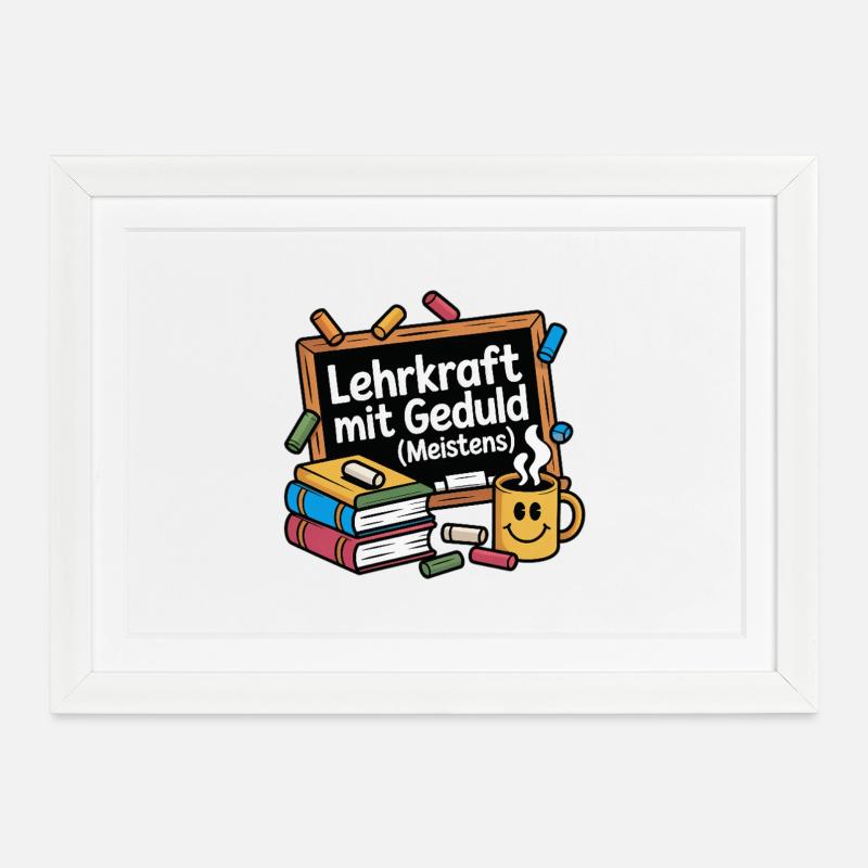 Teacher with patience – (mostly) funny teacher - Framed poster (37 × 27 cm) - white