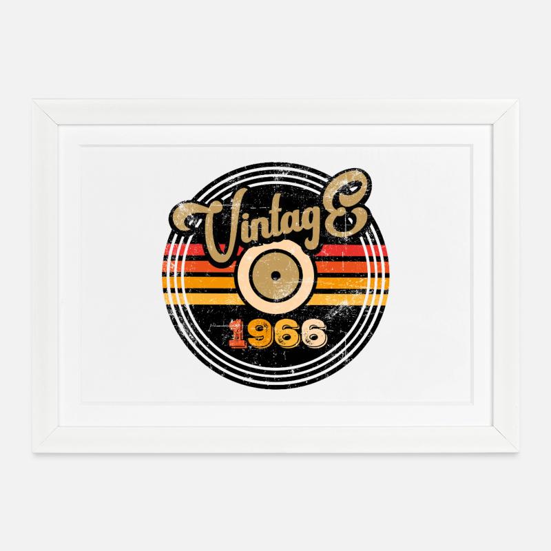 Millésime 1966 - Affiche encadrée (37 × 27 cm) - blanc