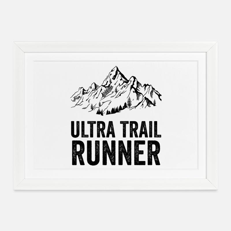 Ultra Trail Runner - Framed poster (37 × 27 cm) - white