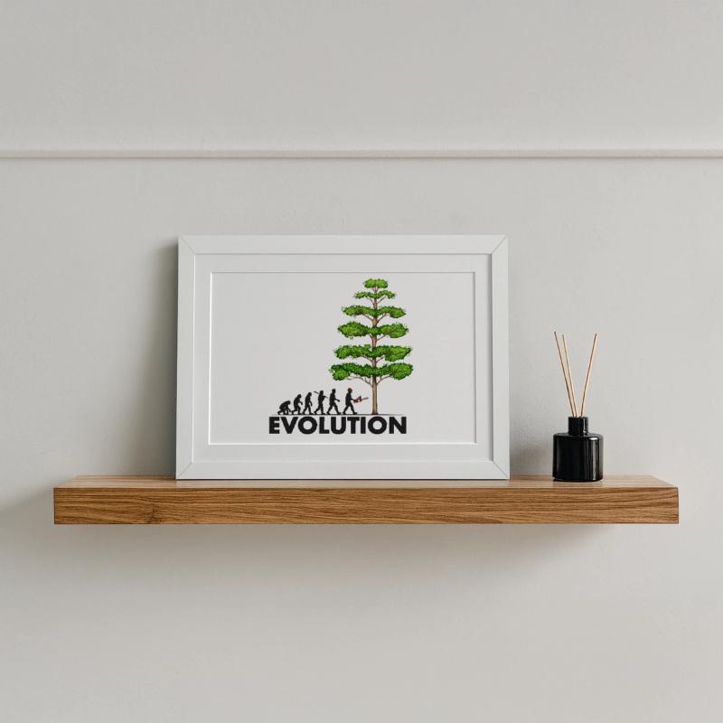 Chainsaw Evolution Gray Big Tree Framed poster (37 × 27 cm)