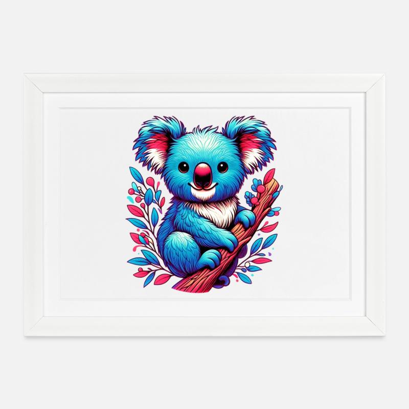 Koala - Affiche encadrée (37 × 27 cm) - blanc