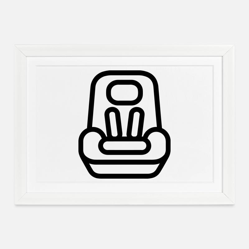 siège auto bébé - Framed poster (37 × 27 cm) - white