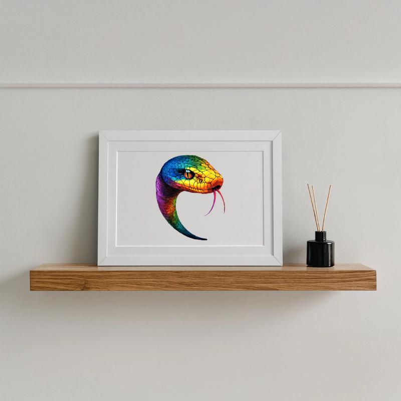 Serpent Python Cobra Mamba Serpent à sonnettes Serpent Affiche encadrée (37 × 27 cm)