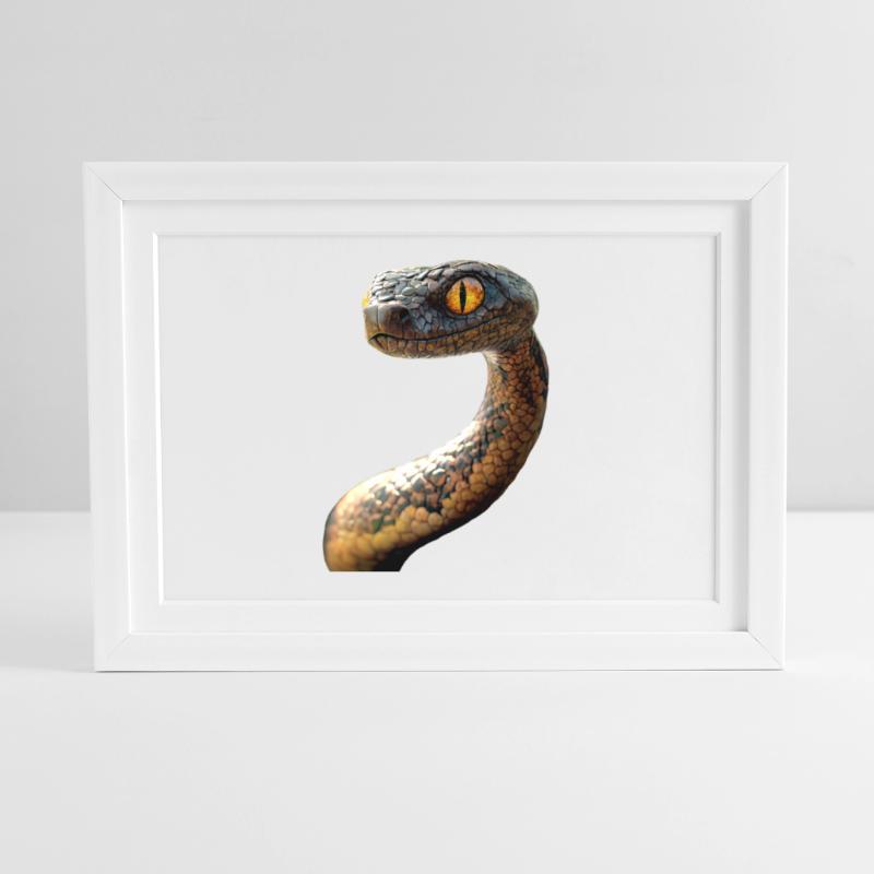 Snake Python Cobra Mamba Rattlesnake Snake Framed poster (37 × 27 cm)