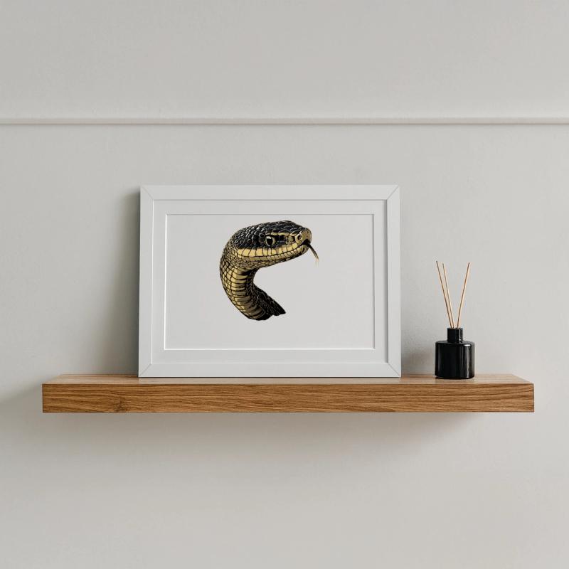 Serpent Python Cobra Mamba Serpent à sonnettes Serpent Affiche encadrée (37 × 27 cm)