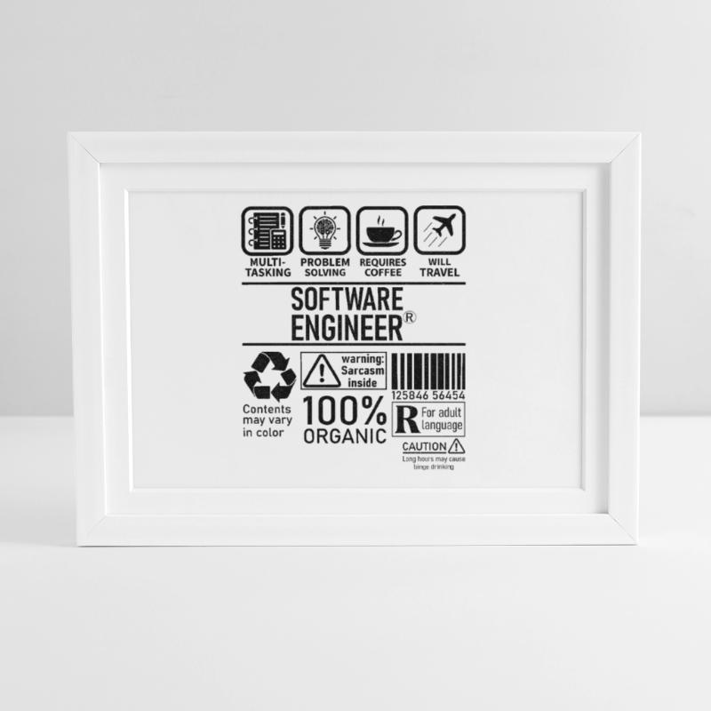 Software Engineer multi tasking problem solving Gerahmtes Poster (37 × 27 cm)
