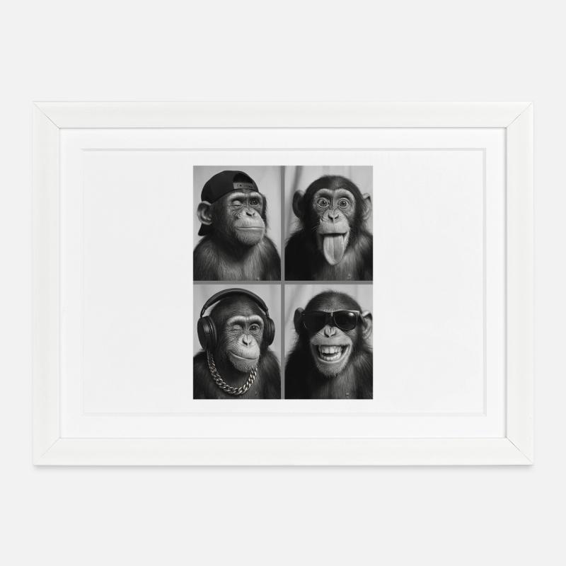 Affee - Affiche encadrée (37 × 27 cm) - blanc