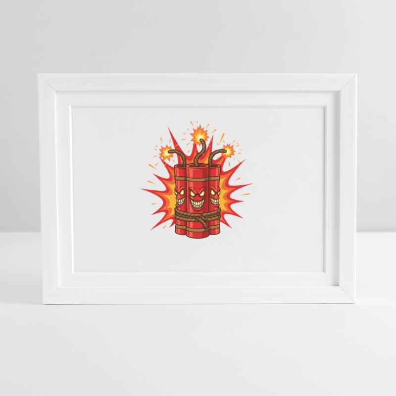 Exploding Dynamite Art Framed poster (37 × 27 cm)
