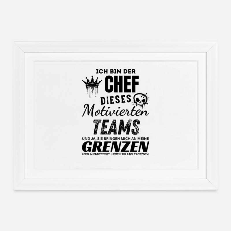 Stolzer Chef des motivierten Teams Chef Geschenk - Affiche encadrée (37 × 27 cm) - blanc