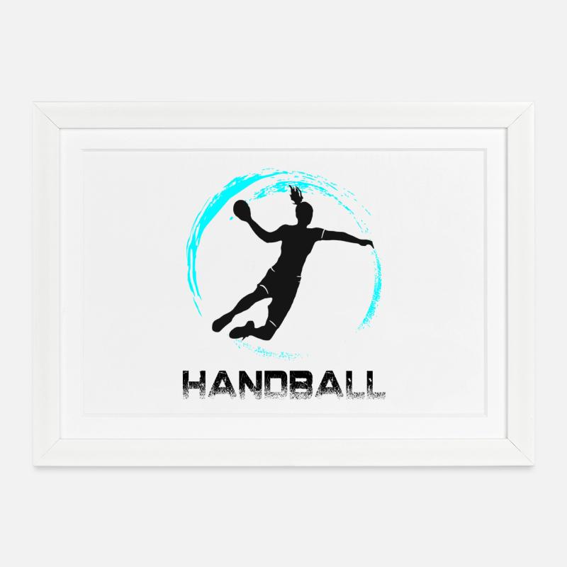 Handball - Affiche encadrée (37 × 27 cm) - blanc