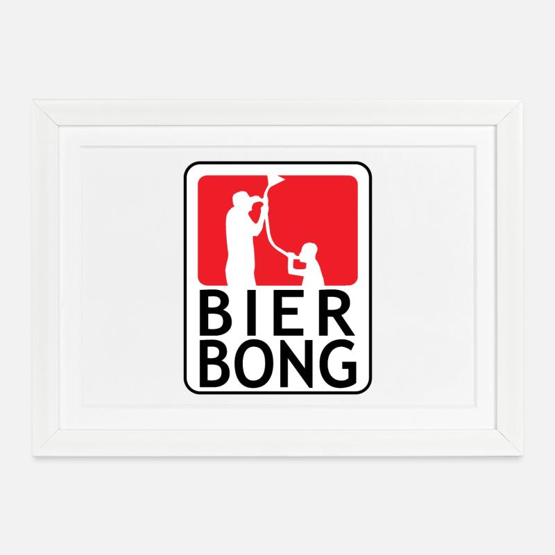 BierBong - Gerahmtes Poster (37 × 27 cm) - Weiß
