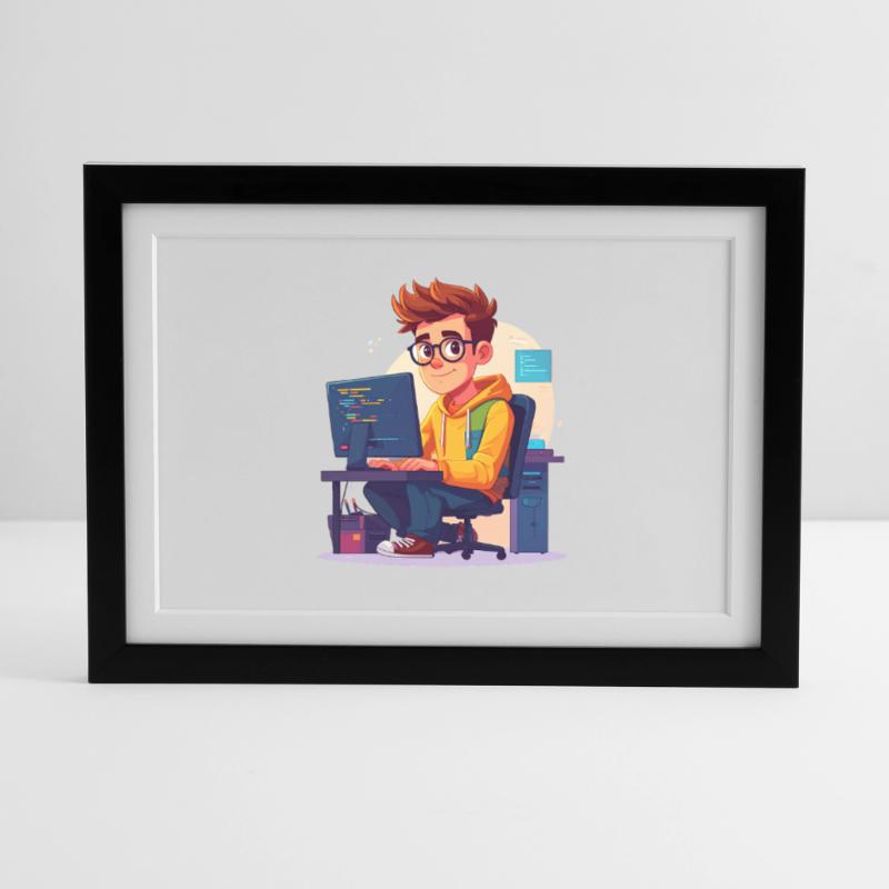 Programmierer oder Nerd Gerahmtes Poster (37 × 27 cm)