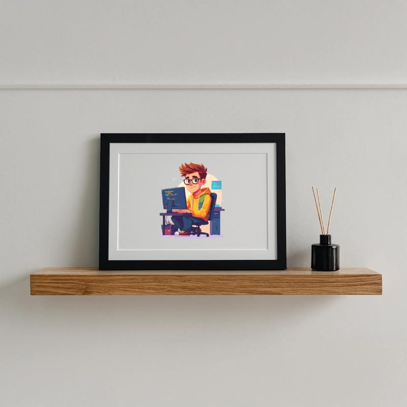 Programmierer oder Nerd Gerahmtes Poster (37 × 27 cm)