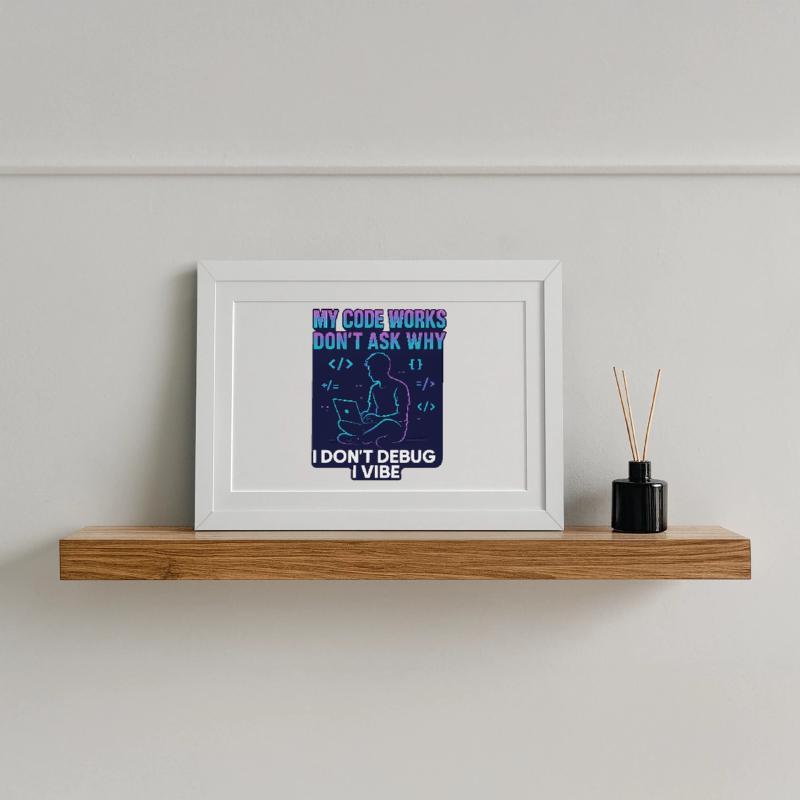 My Code Works Don't Ask Why – Lustiges Programmier Gerahmtes Poster (37 × 27 cm)