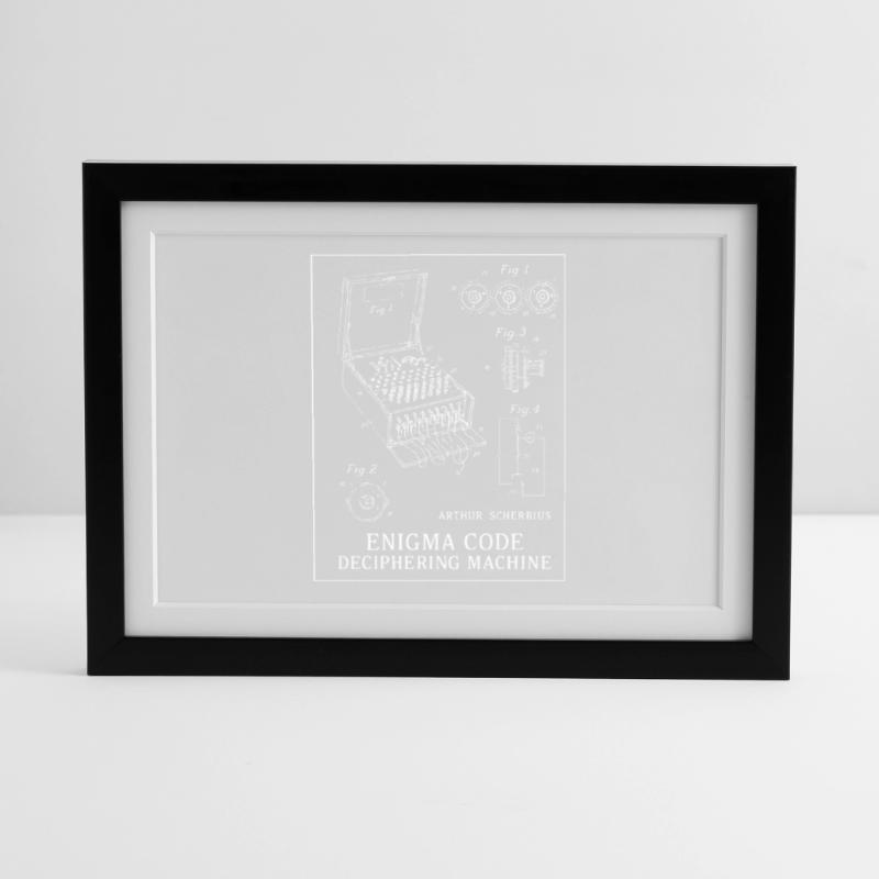 Illustration de la machine à déchiffrer le code Enigma Affiche encadrée (37 × 27 cm)