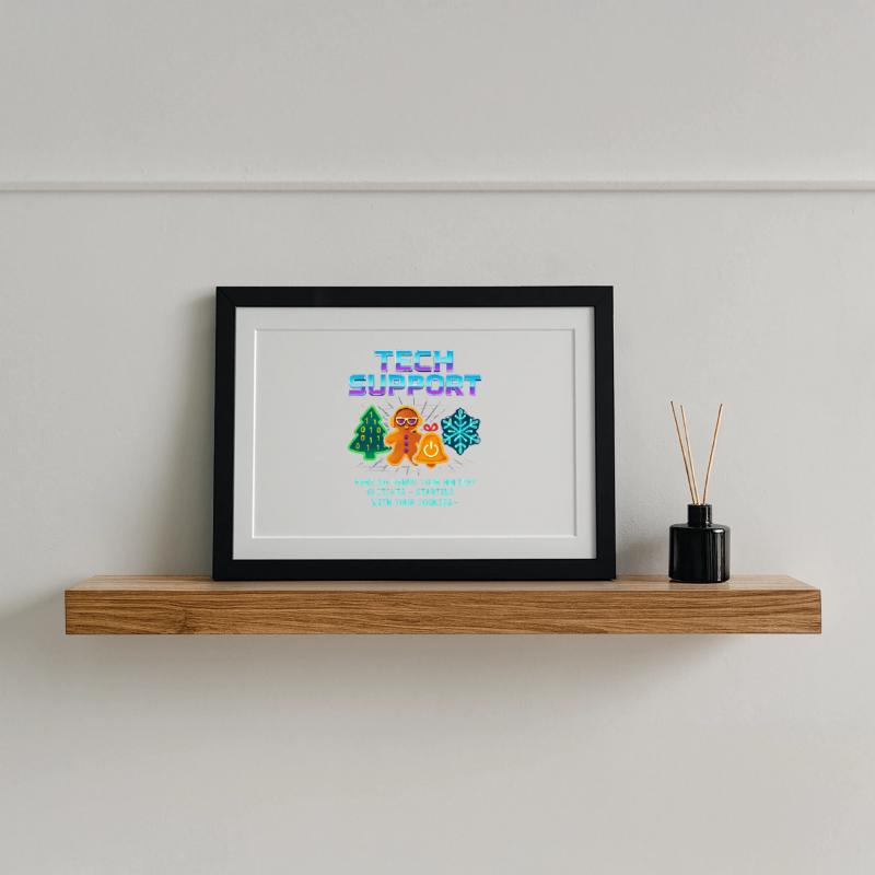 Funny Technical Support Debug Christmas Framed poster (37 × 27 cm)