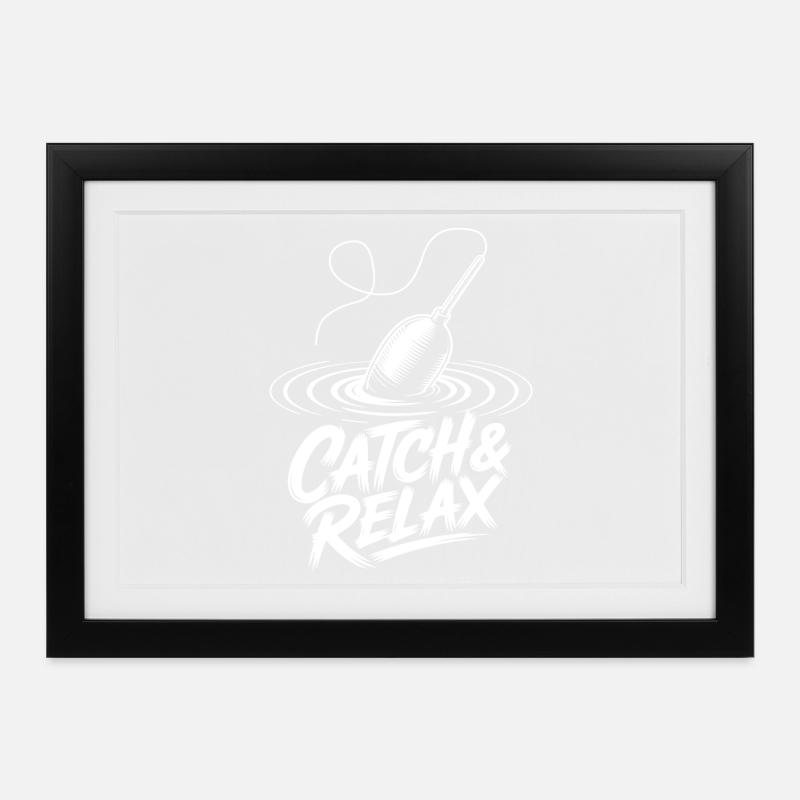 Fishing Recreation - Framed poster (37 × 27 cm) - black