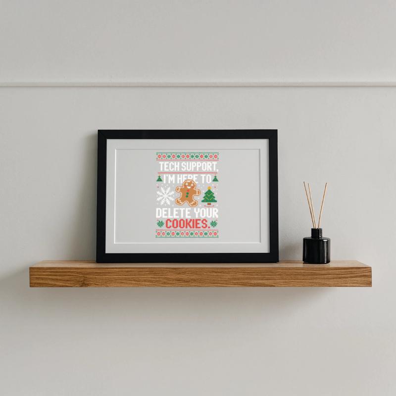 Tech Support Cookie Spruch Gerahmtes Poster (37 × 27 cm)