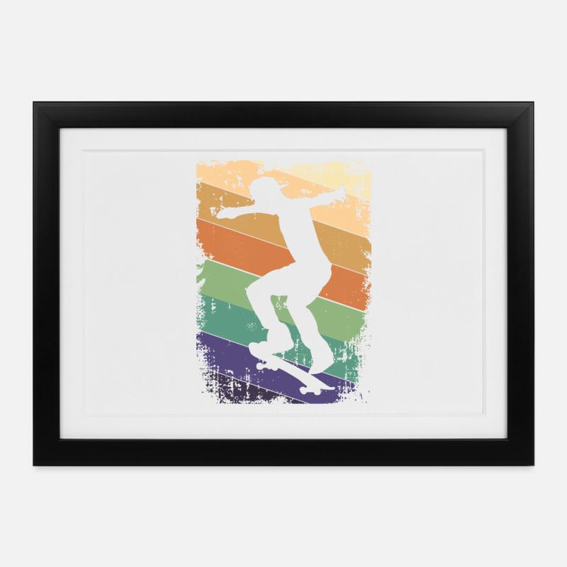 Skater Skateboard - Framed poster (37 × 27 cm) - black