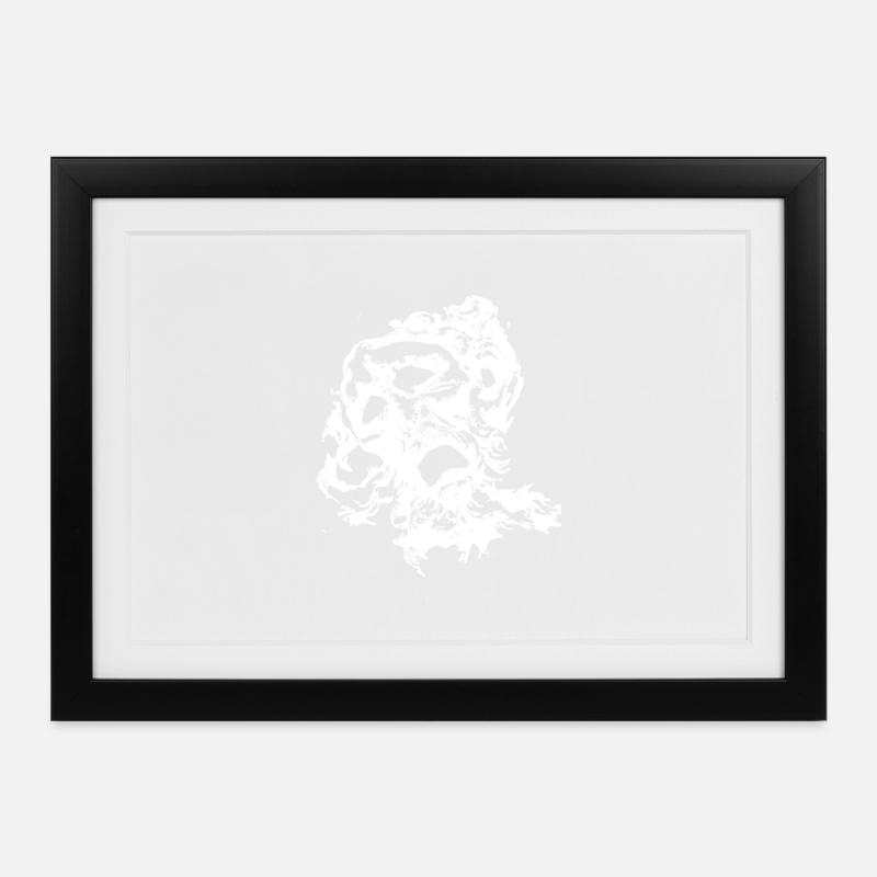 Gesicht weiß - Gerahmtes Poster (37 × 27 cm) - Schwarz