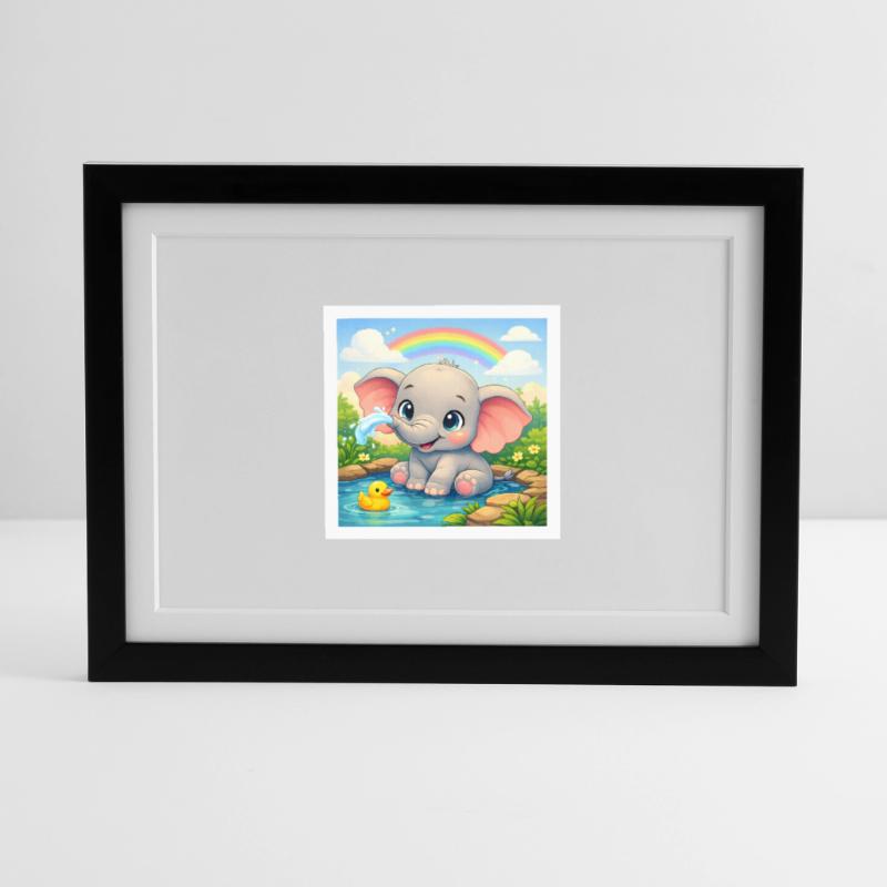 Elli der Elefant Gerahmtes Poster (37 × 27 cm)