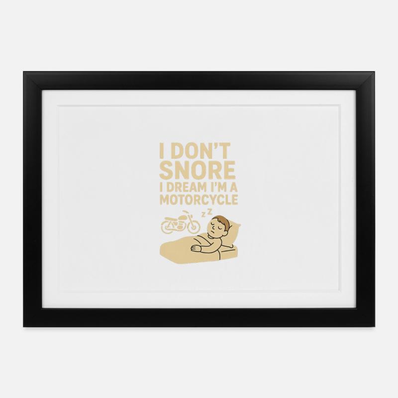 Motorcycles snoring - Framed poster (37 × 27 cm) - black