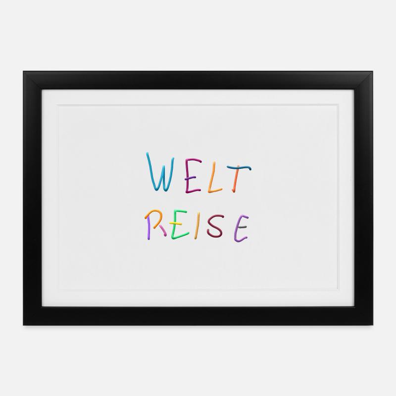World Tour Clay Letters Jeu de couleurs - Affiche encadrée (37 × 27 cm) - noir