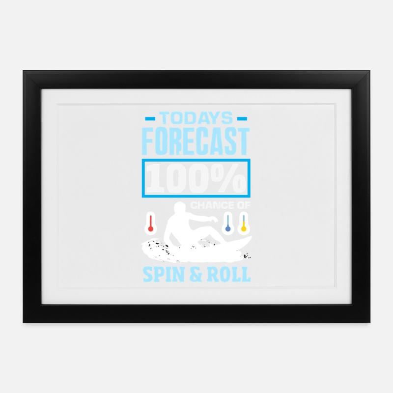 Surfeur Surfeur Bodyboarder - Affiche encadrée (37 × 27 cm) - noir