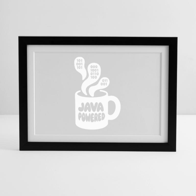 Java Powered Mug: Binary Steam Gerahmtes Poster (37 × 27 cm)