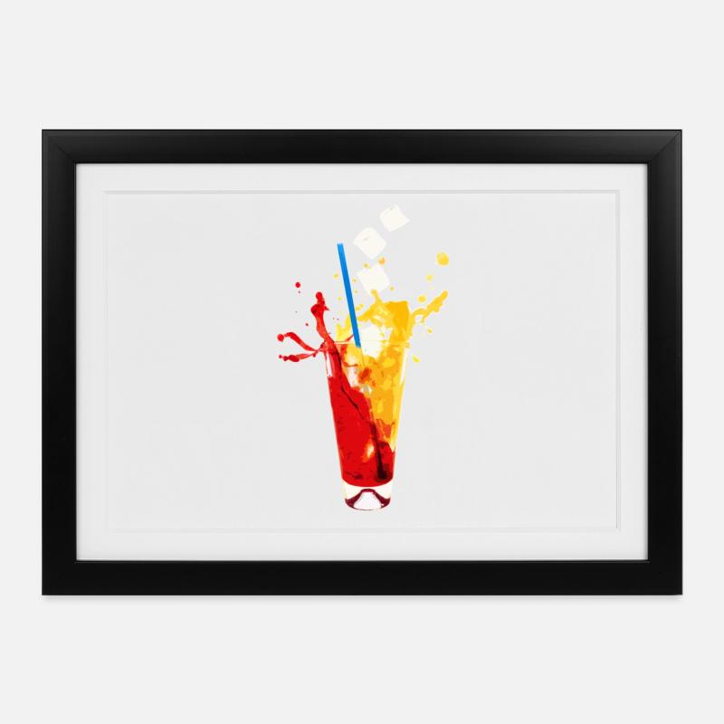 boisson d'été - Affiche encadrée (37 × 27 cm) - noir