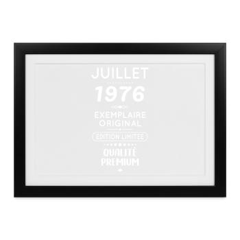 Anniversaire 50 ans - Juillet 1976 Original - Affiche encadrée (37 × 27 cm) - noir - Devant